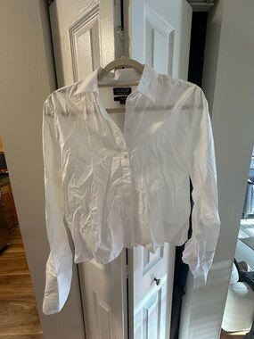 NEVER WORN J.Crew cropped White Garçon Organic Cotton Button-Up Shirt